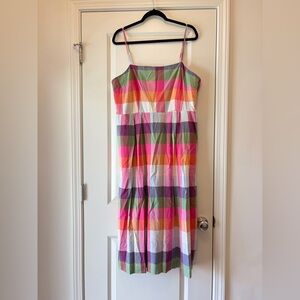 Kate Spade  X Target —Summer Plaid Spaghetti-Strap Maxi Dress — XL